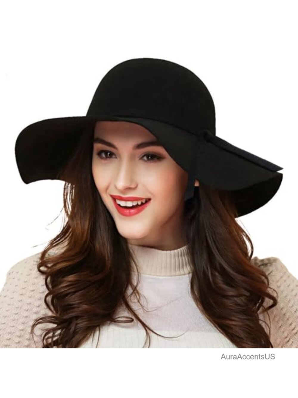 100% Wool Foldable Wide Brim Fedora Floppy Felt Bowler Hat Adjustable Packable